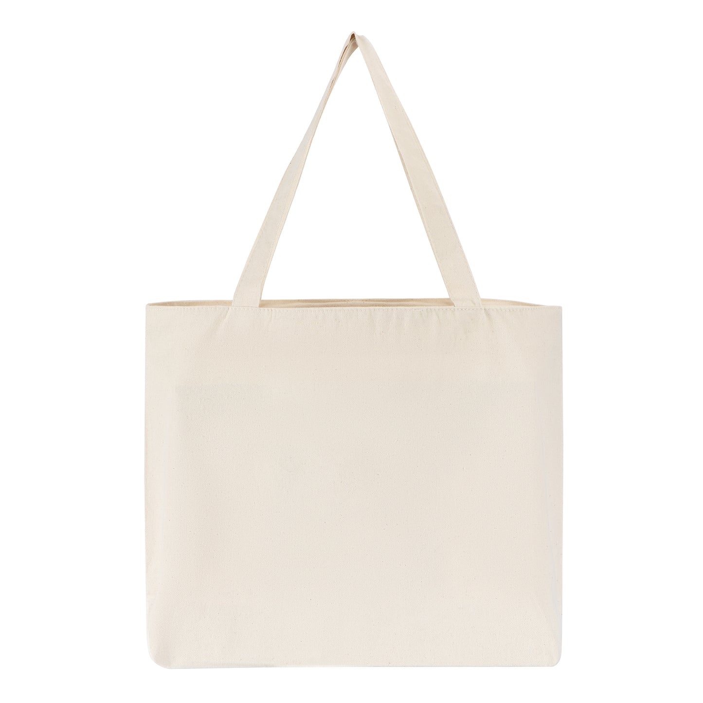 Large Zipper Cotton Tote Bag with Inner Pocket