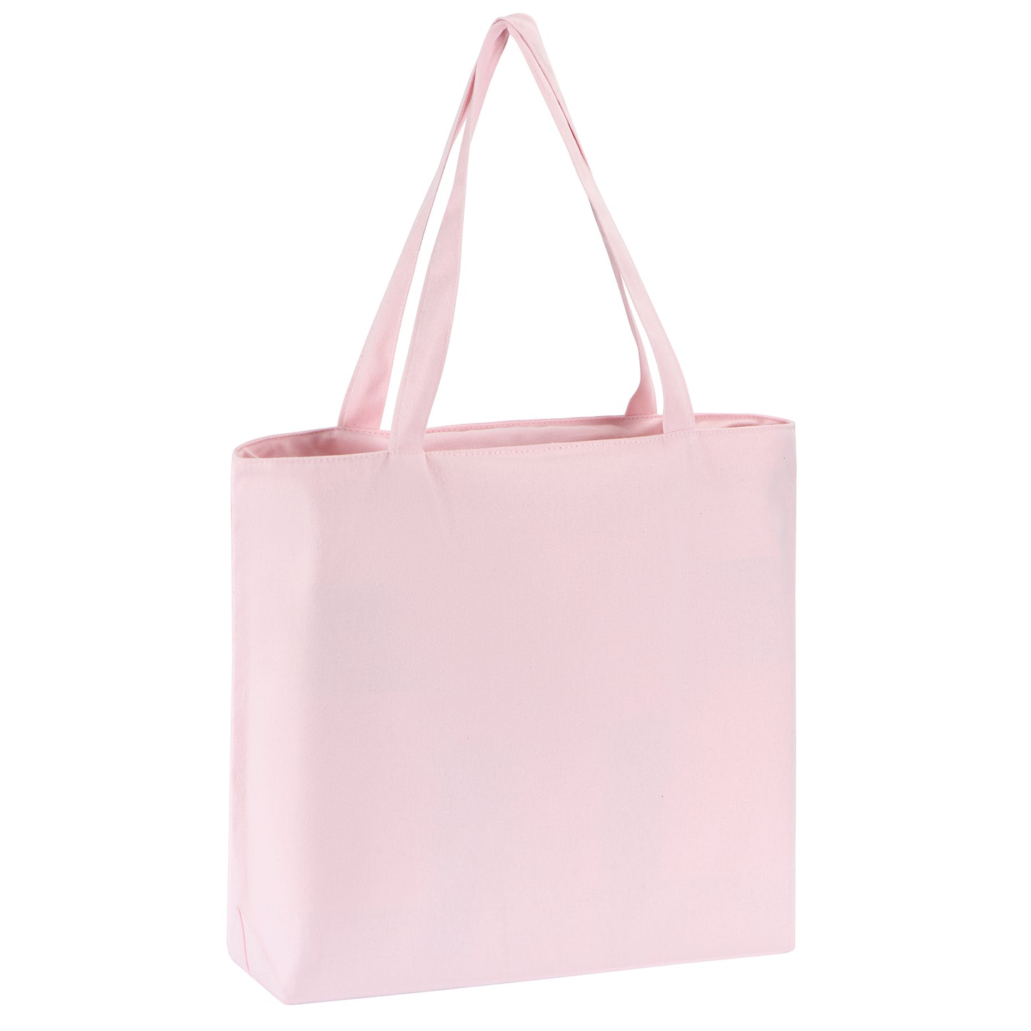 Large Zipper Cotton Tote Bag with Inner Pocket