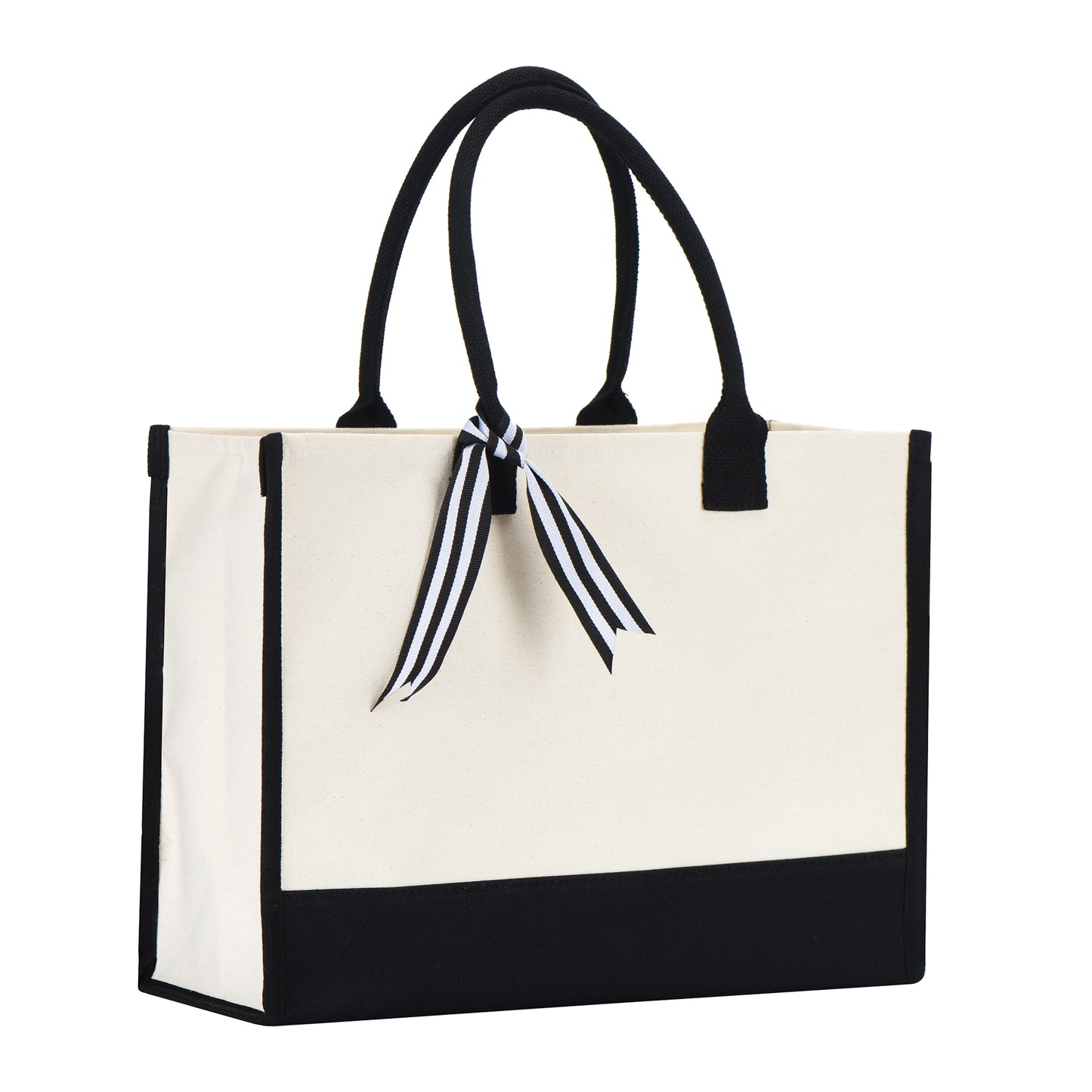 Wedding Tote Bag w/Bottom Board Support and Ribbon