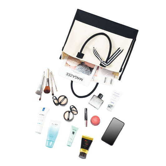 Wedding Tote Bag w/Bottom Board Support and Ribbon