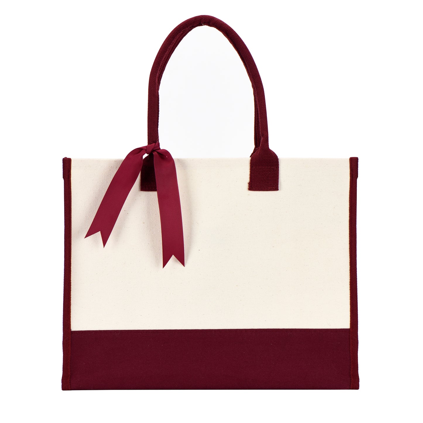 Wedding Tote Bag w/Bottom Board Support and Ribbon