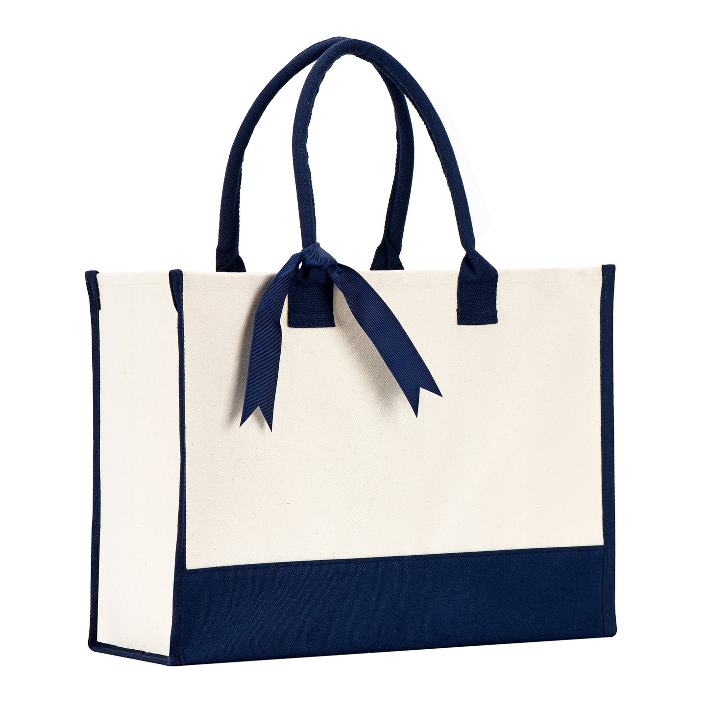 Wedding Tote Bag w/Bottom Board Support and Ribbon