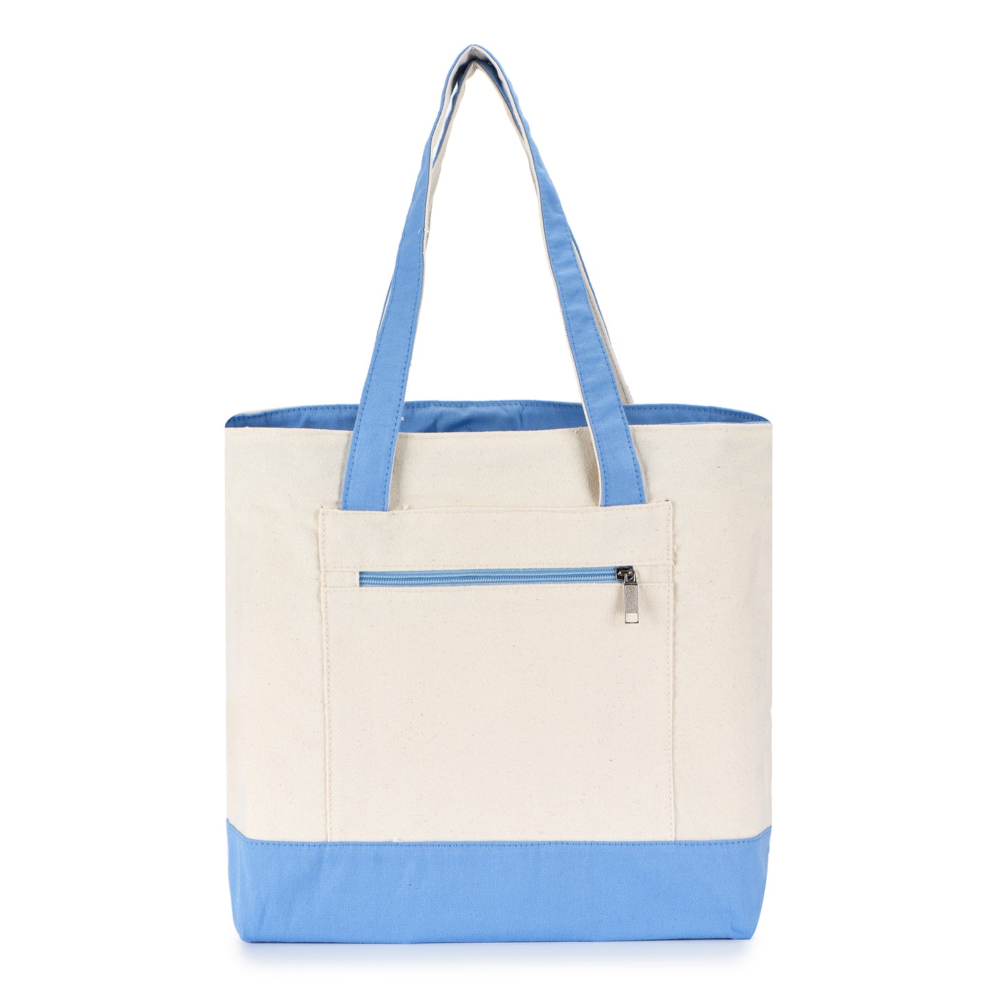 Zippered Shopping Cotton Tote Bag