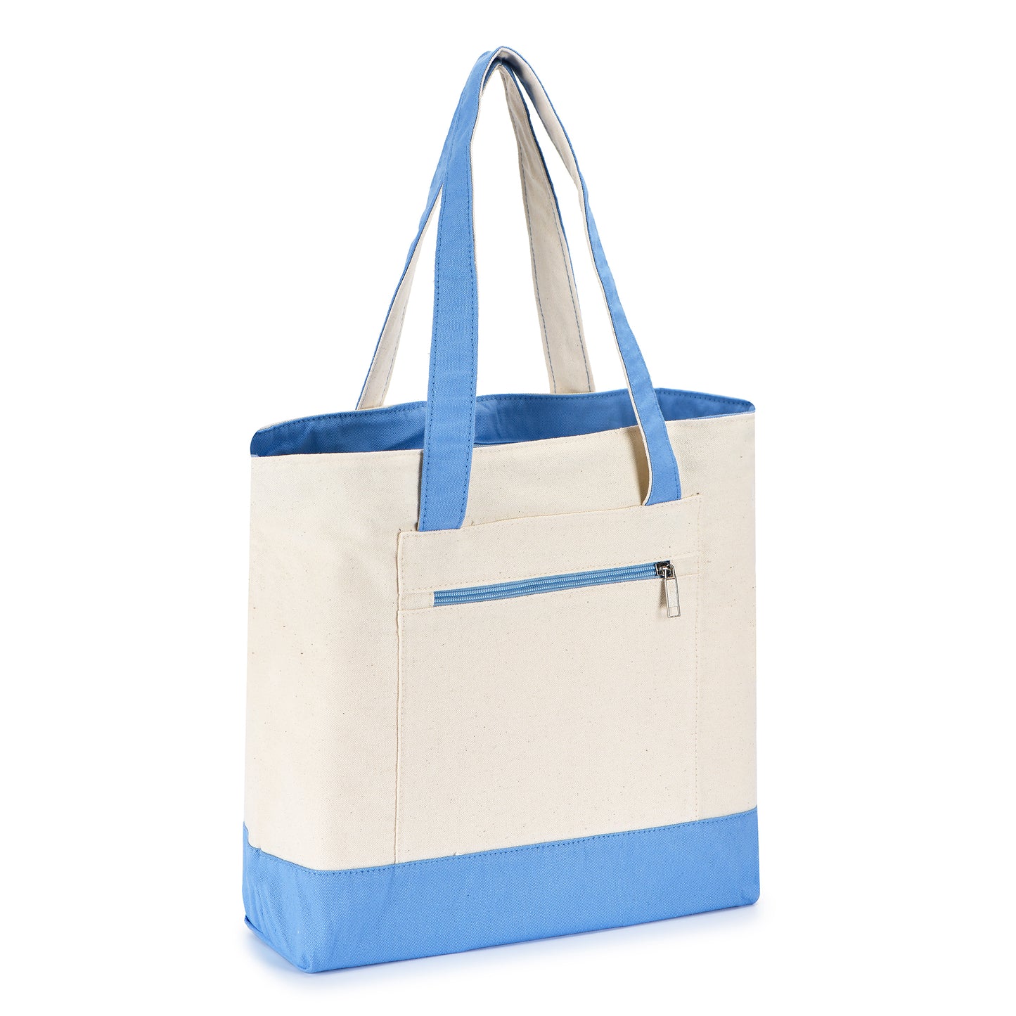 Zippered Shopping Cotton Tote Bag