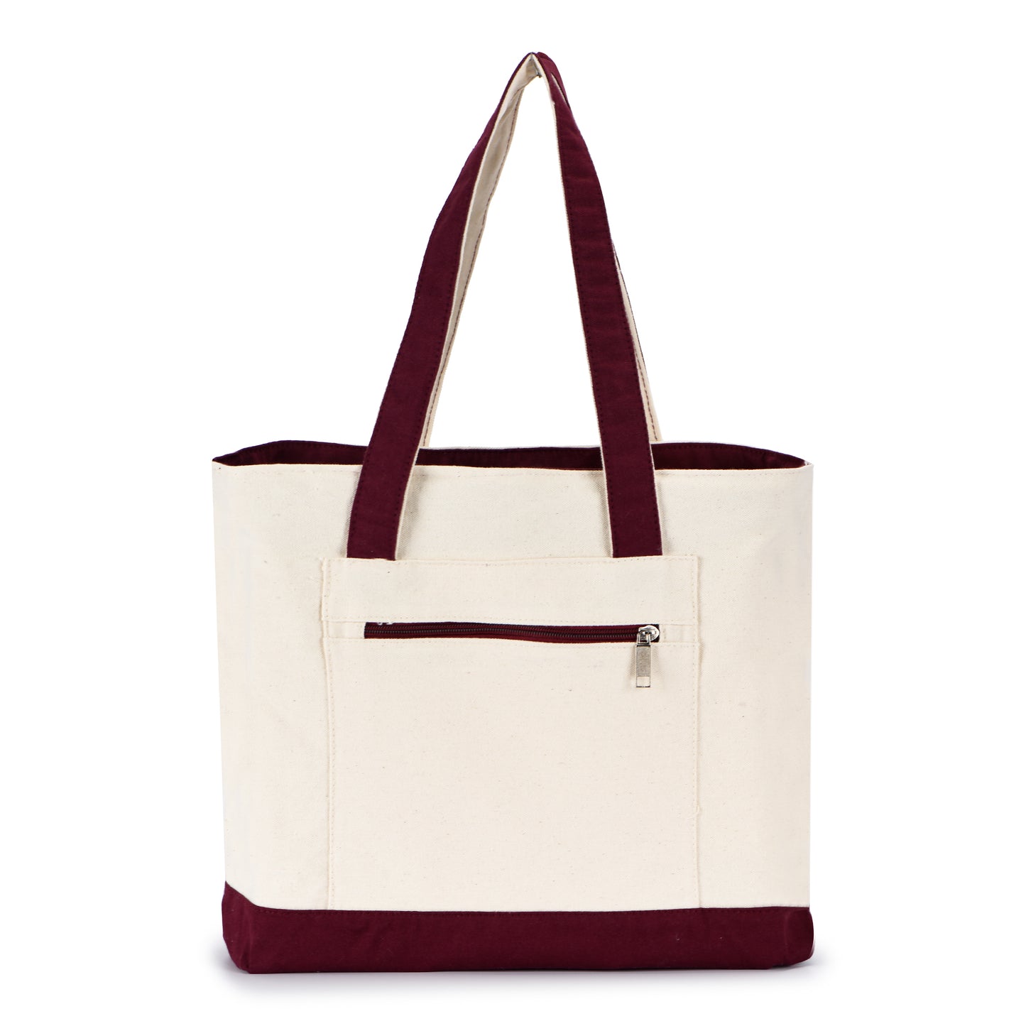 Zippered Shopping Cotton Tote Bag