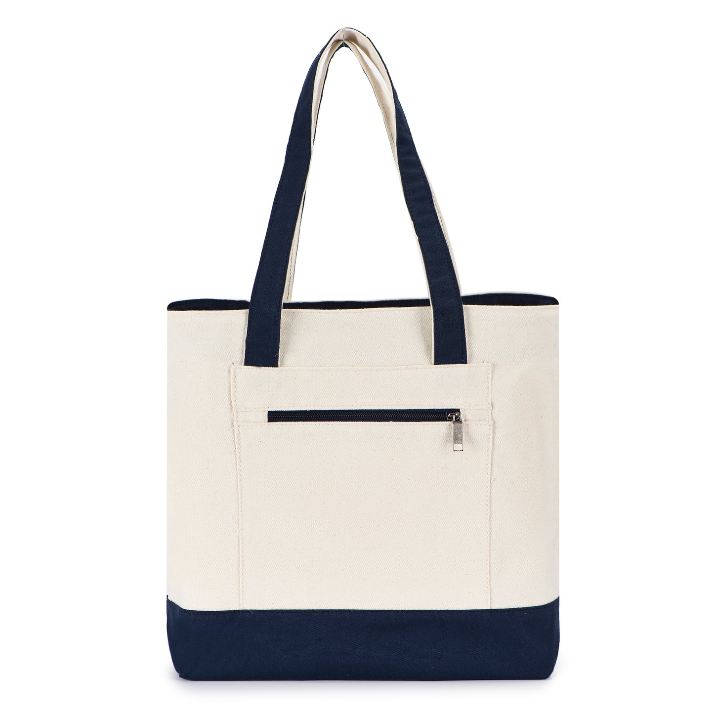 Zippered Shopping Cotton Tote Bag