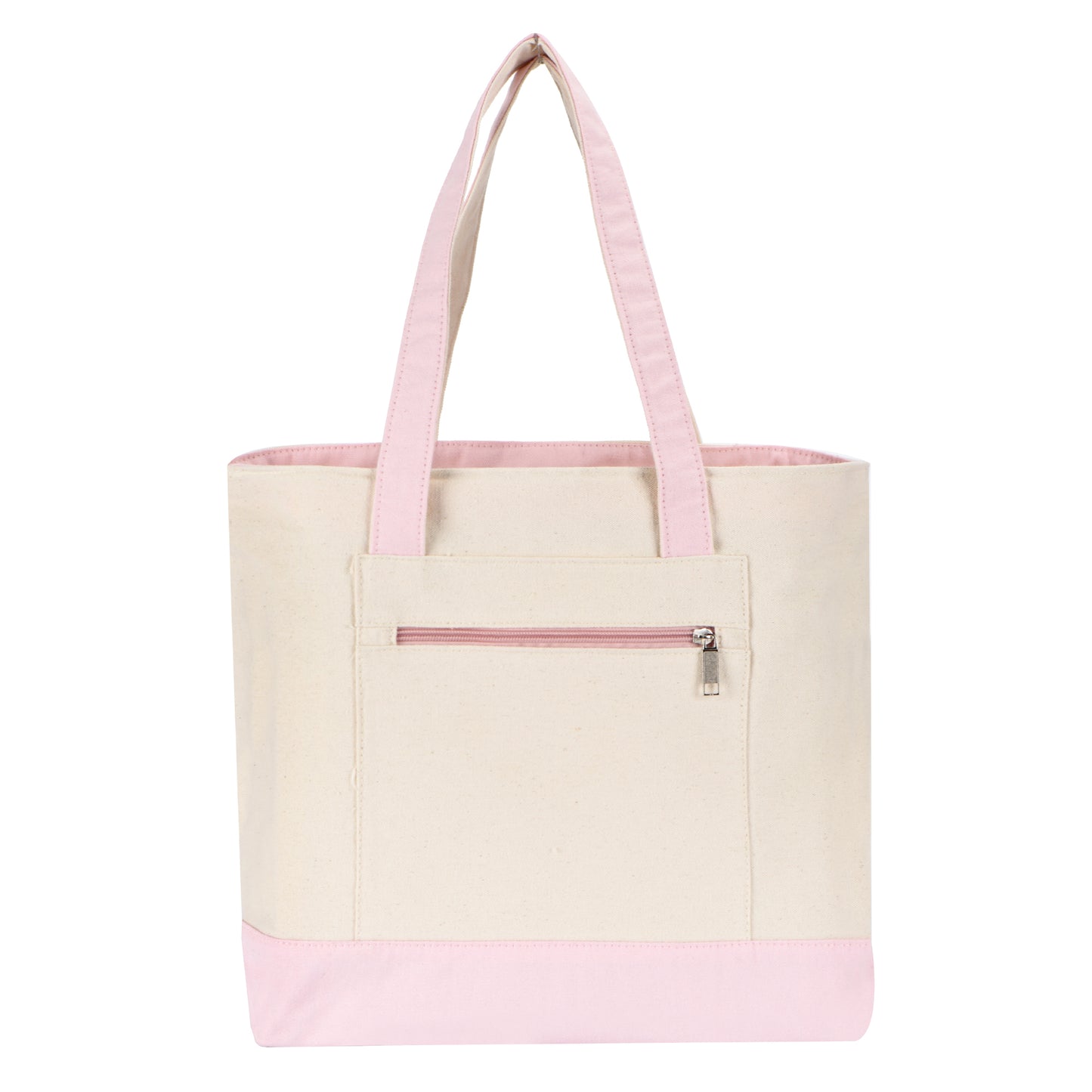Zippered Shopping Cotton Tote Bag