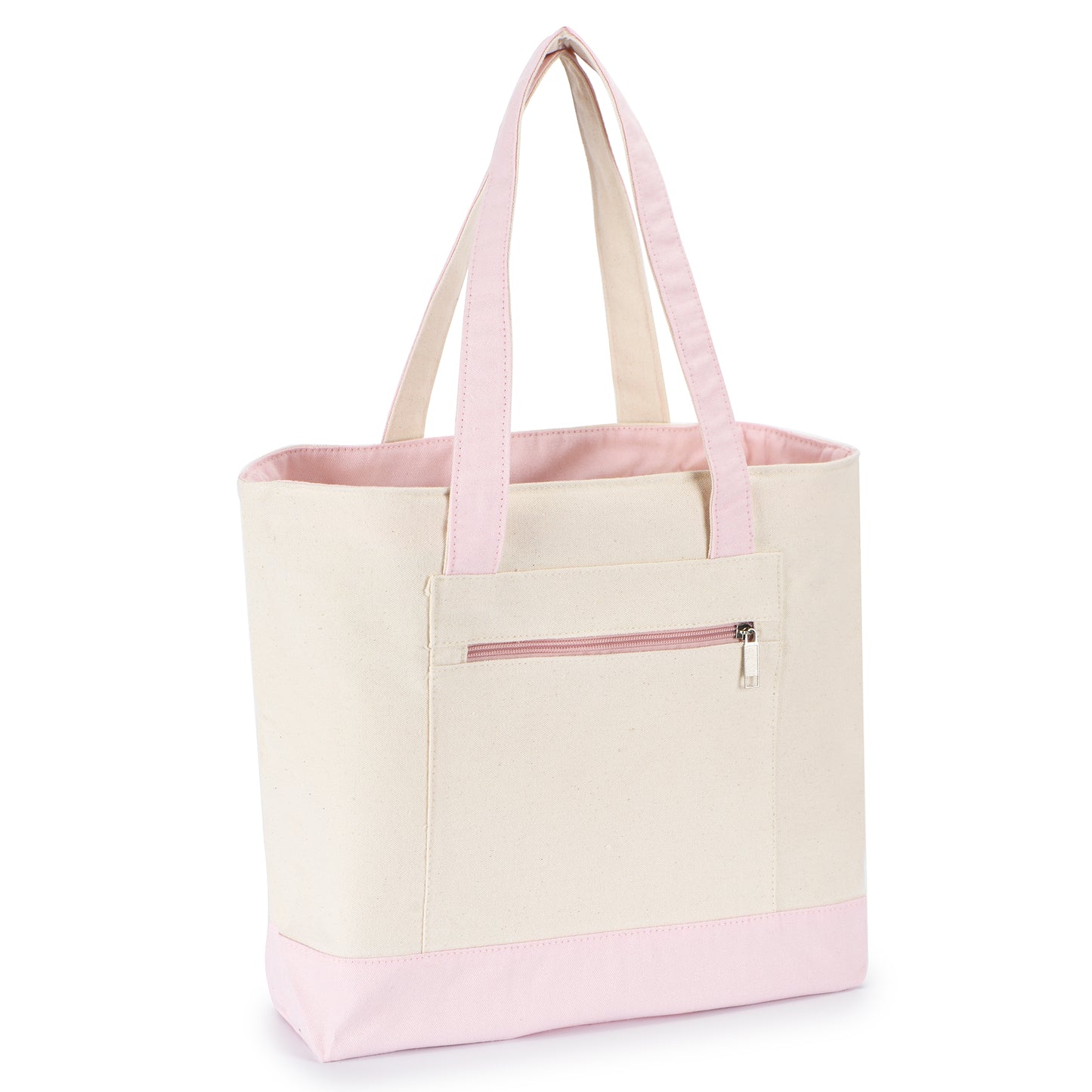 Zippered Shopping Cotton Tote Bag