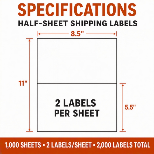 Half Sheet Shipping Labels
