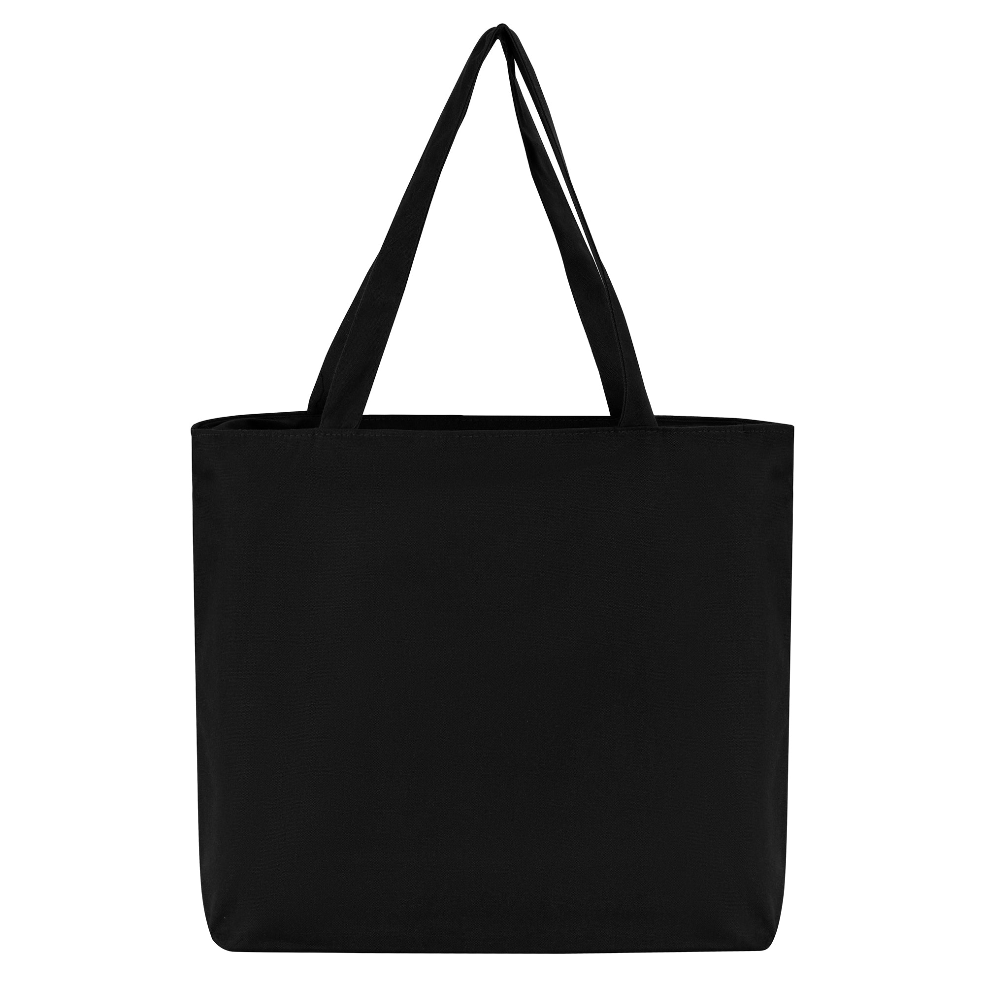 Large Zipper Cotton Tote Bag with Inner Pocket