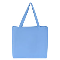 Large Zipper Cotton Tote Bag with Inner Pocket