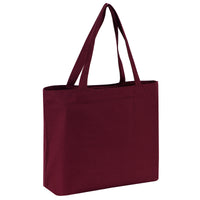 Large Zipper Cotton Tote Bag with Inner Pocket