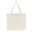 Large Zipper Cotton Tote Bag with Inner Pocket