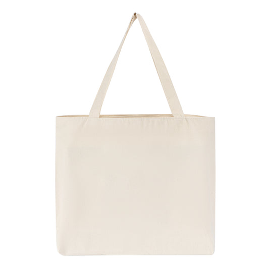 Large Zipper Cotton Tote Bag with Inner Pocket