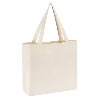 Large Zipper Cotton Tote Bag with Inner Pocket