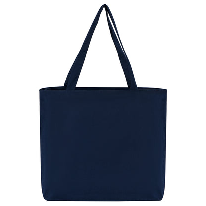 Large Zipper Cotton Tote Bag with Inner Pocket