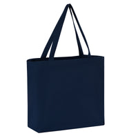 Large Zipper Cotton Tote Bag with Inner Pocket