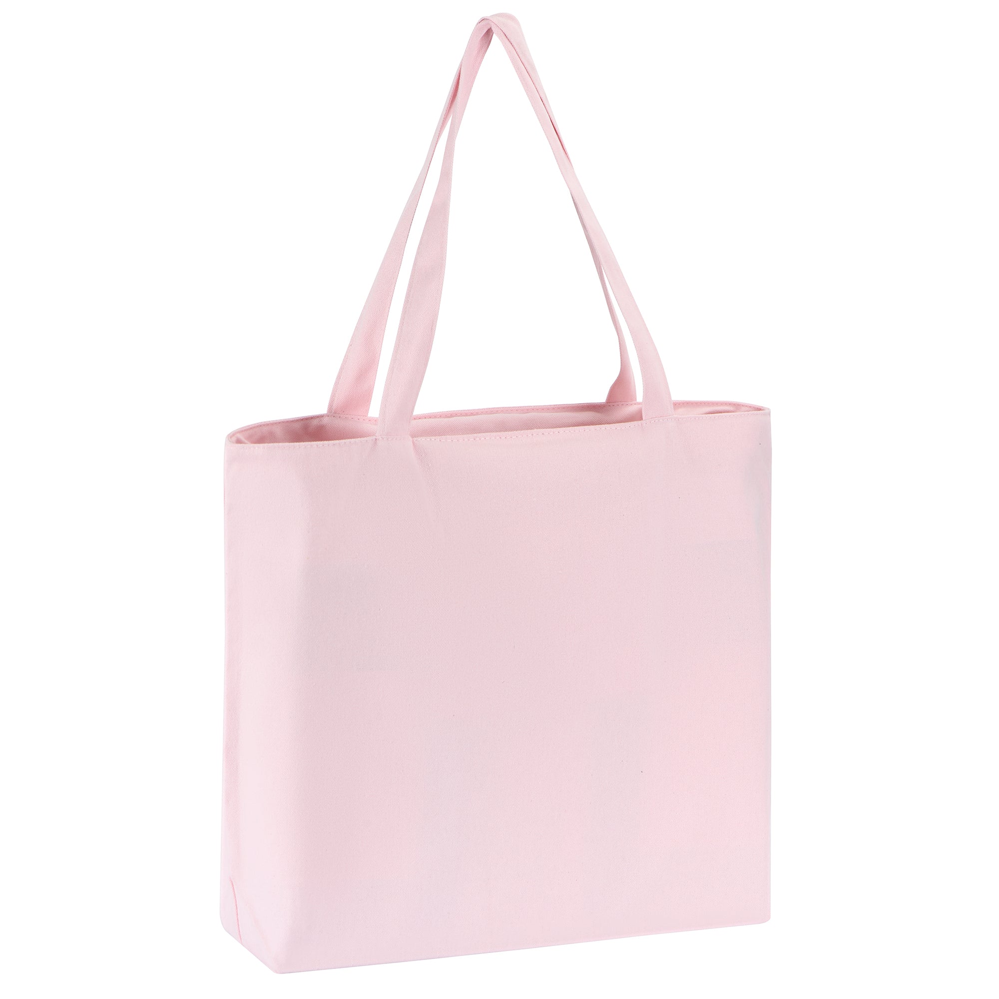Large Zipper Cotton Tote Bag with Inner Pocket