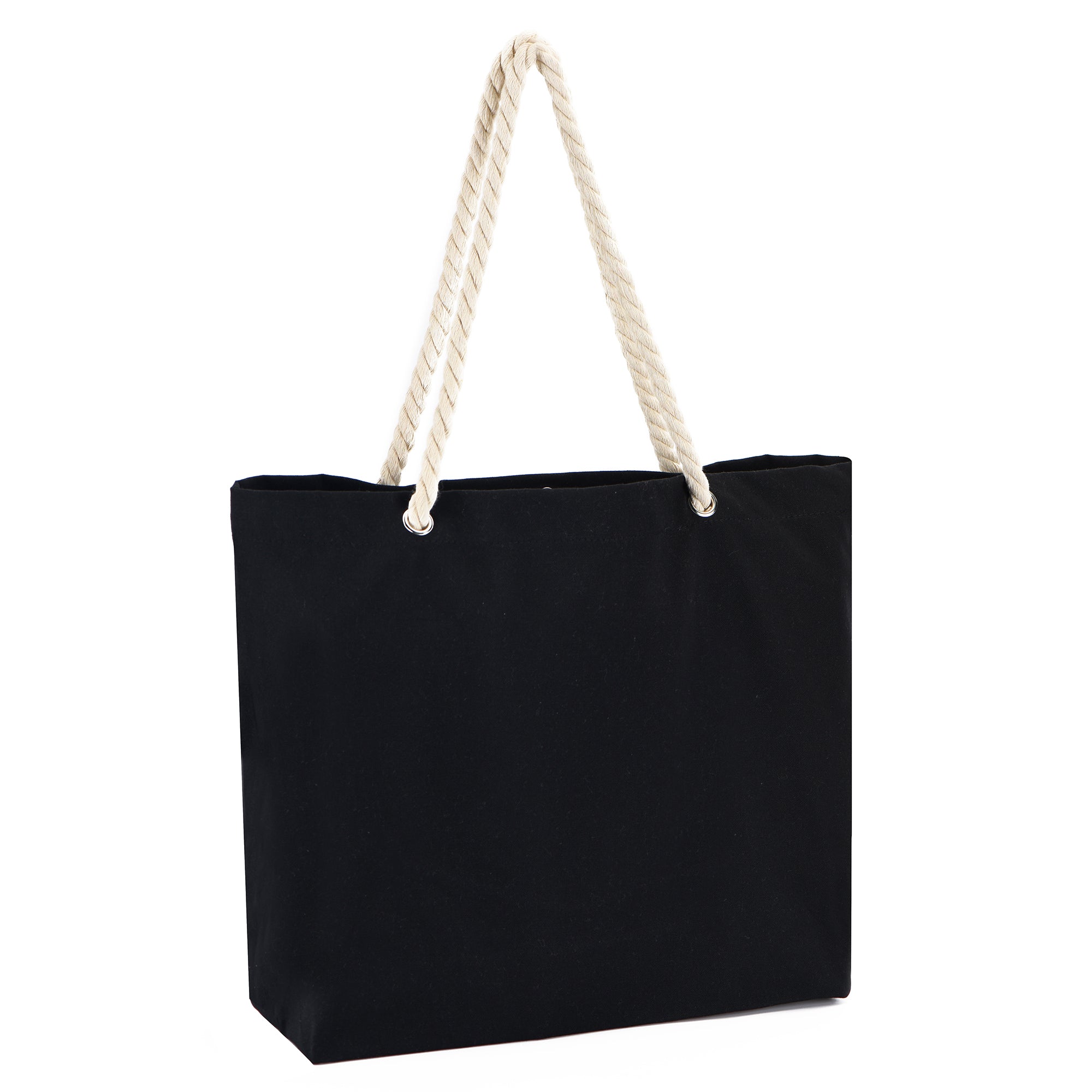 Beach Tote Bag With Rope Handles and Inner Pocket