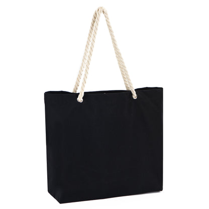 Beach Tote Bag With Rope Handles and Inner Pocket