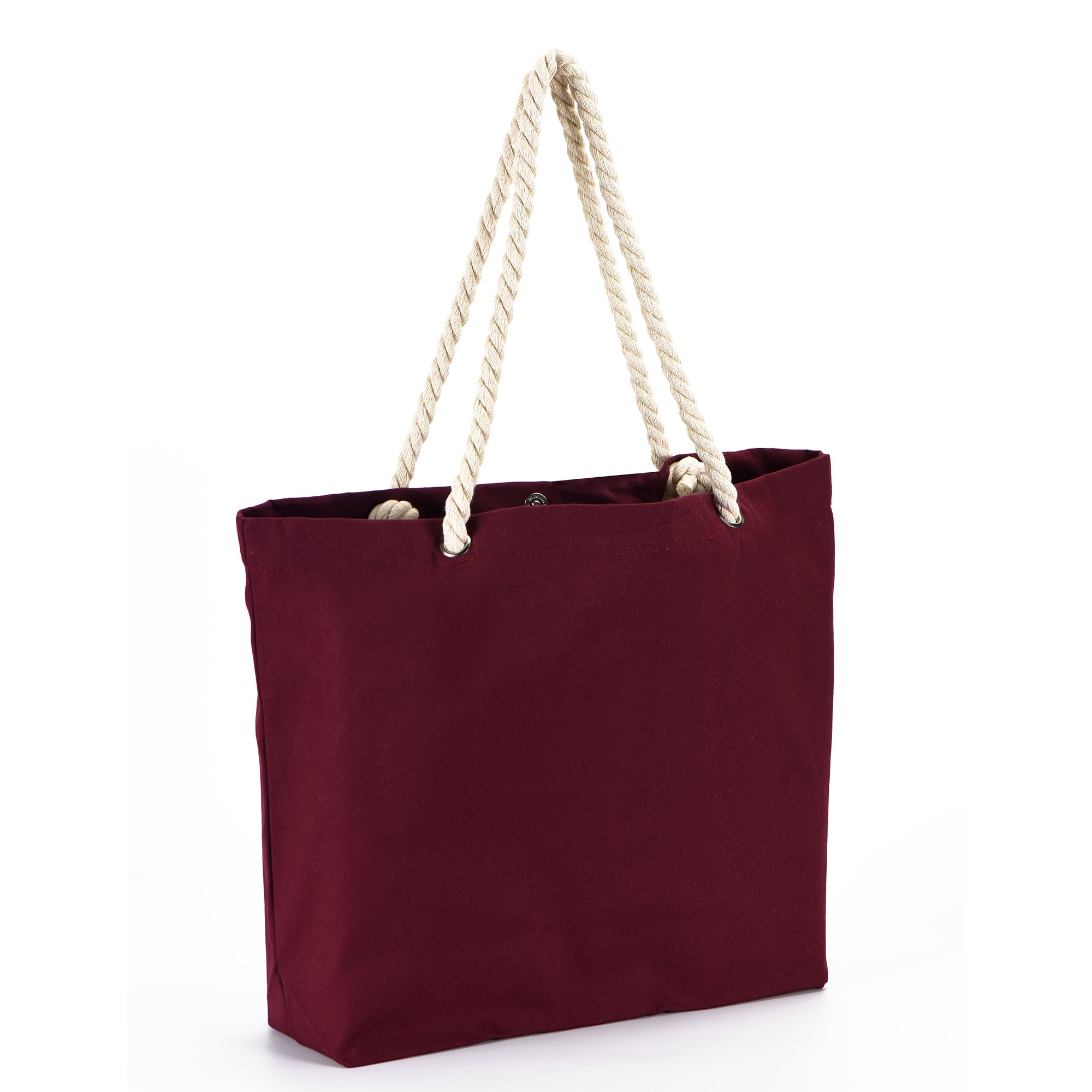 Beach Tote Bag With Rope Handles and Inner Pocket