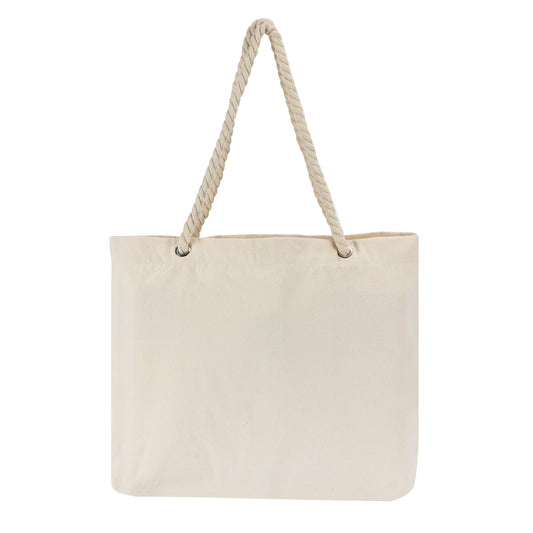 Beach Tote Bag With Rope Handles and Inner Pocket